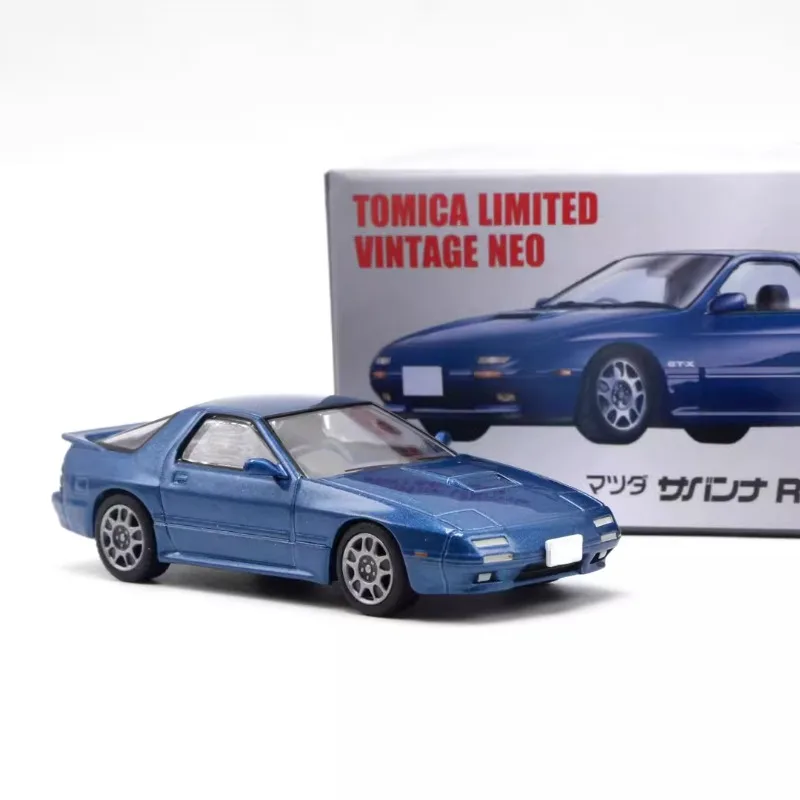 Takara Tomy Tomytec 1/64 TLV-192b Mazda Savanne RX-7 GT-X Blauwe Legering Speelgoed Motor Diecast Metalen Model Geschenken