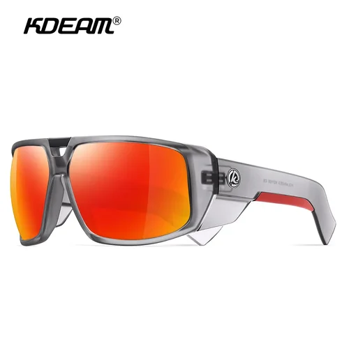 Imagen 2 del producto KDEAM, nuevas gafas de sol polarizadas de diseñador con montura grande para hombre, gafas de sol de marca de lujo a prueba de viento para conducir, gafas de pesca, gafas de moda para mujer