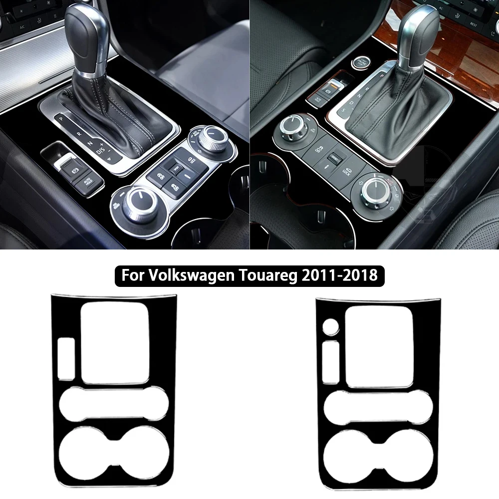 

Piano Black Plastic Interior Central Control Gear Panels Trim Sticker for Volkswagen Touareg 2011-2018 Car Interior Accessories