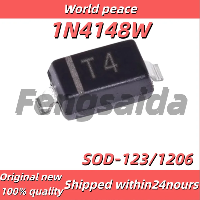 100-1000/PCS New Original 1N4148W 1N4148 IN4148 Screen printing T4 1206 SOD-123 Patch switch diode In Stock