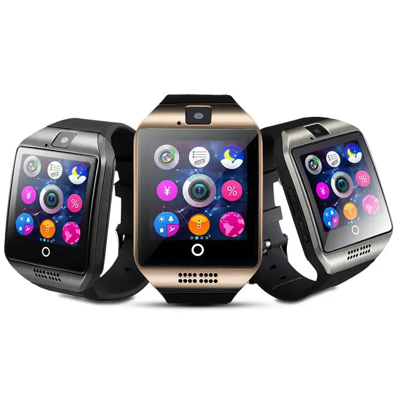 Q18 Smart Watch Full Touch Screen High-Definition Bluetooth Fitness Tracker Waterproof Metal Frame Sim TF Card Only for Android