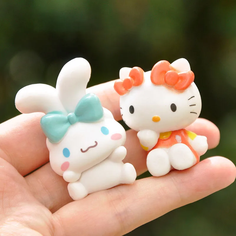 6pcs/set Anime Sanrio Figurine Cute Melody Kuromi Pochacco Cinnamoroll Doll Action Figure Model Desktop Ornaments Toys Gift