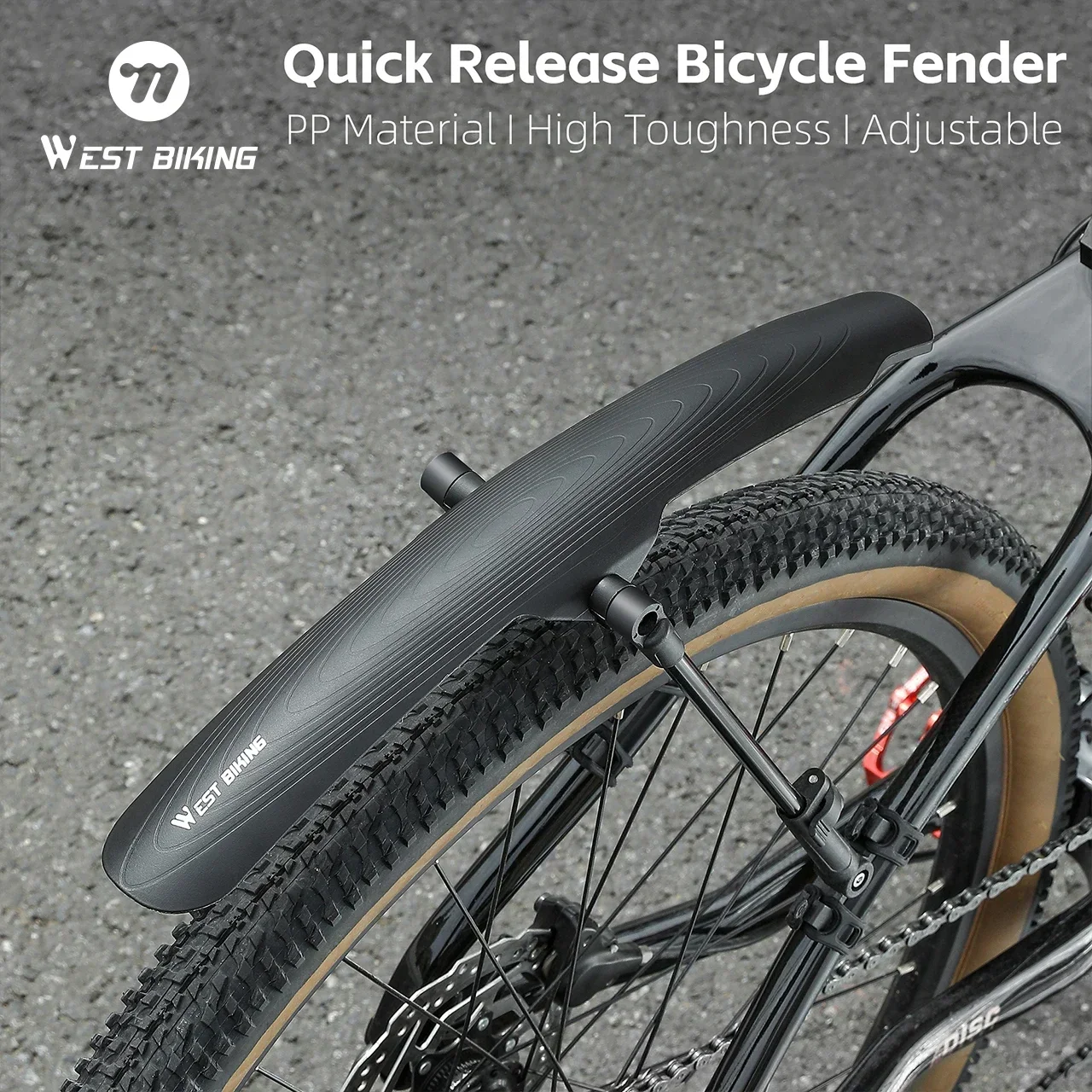 

WEST BIKING MTB 26-29 Universal Mudguard Adjustable Front Mud Flaps Streamlined Rear Mud Protector Moutain Bike Fenders Set