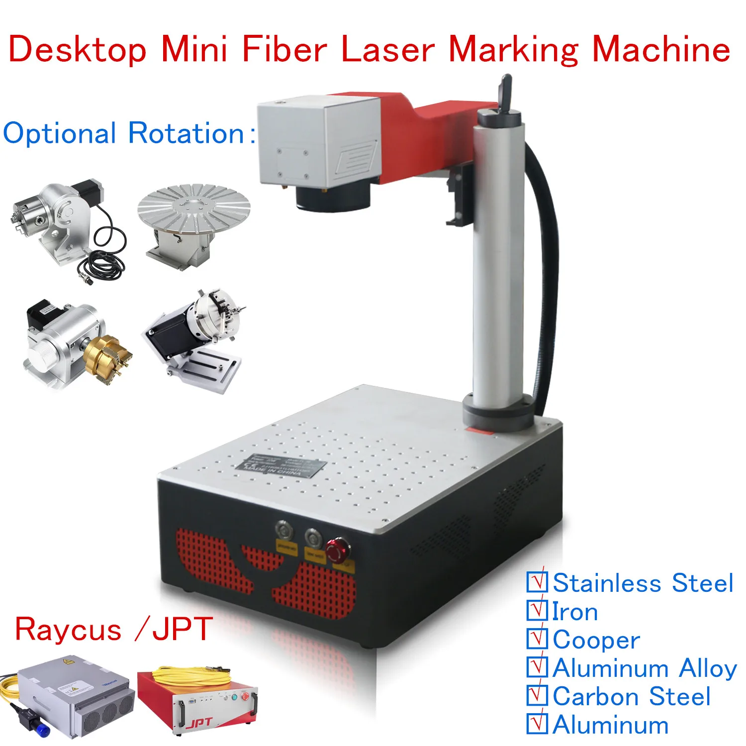 

Desktop JPT M7 MOPA 60W Fiber Laser Marking Machine 20W/30W/50W Raycus Metal Engraving Machine for Steel Gold Aluminum Carving