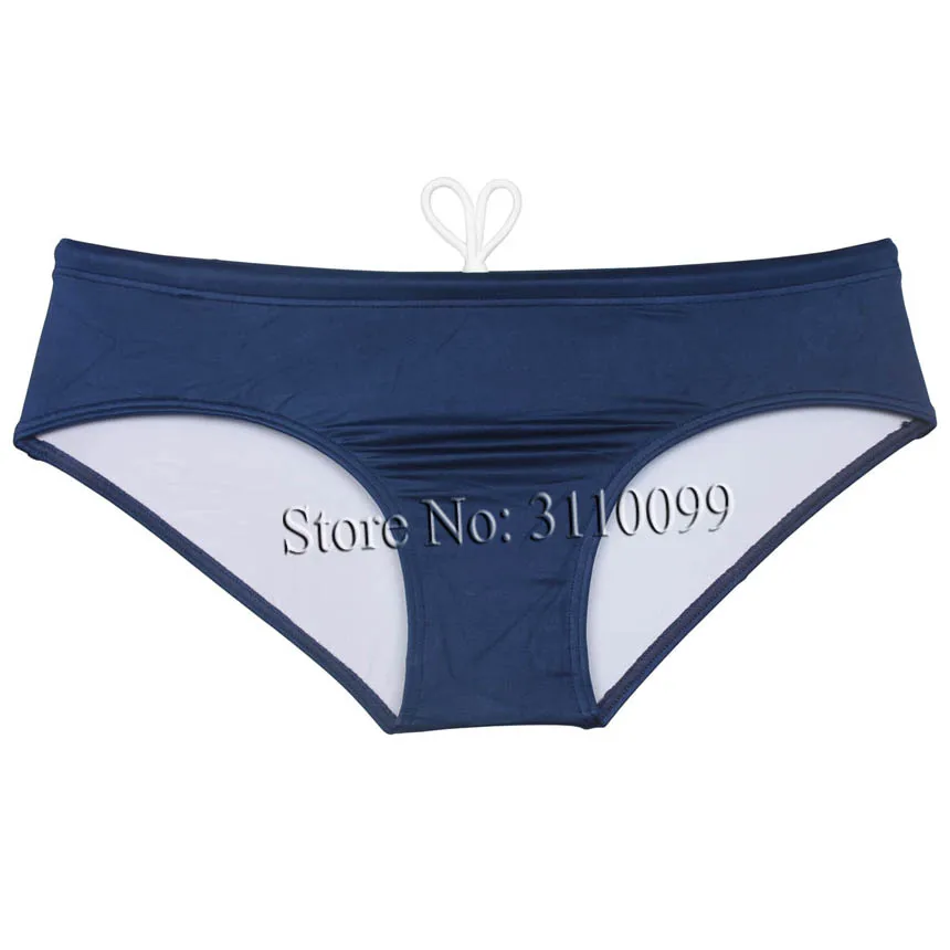 Brilhante nadar cuecas dos homens, Drawstrings Swimwear, maiô elástico, troncos lisos