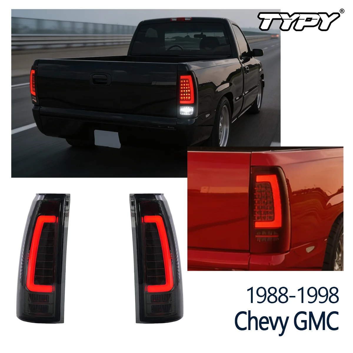 TYPY Tail Light Assembly Suitable for 1988-1999 Chevrolet Suburban Tahoe Blazer Rear Light Driver Side Passenger Side Auto Parts