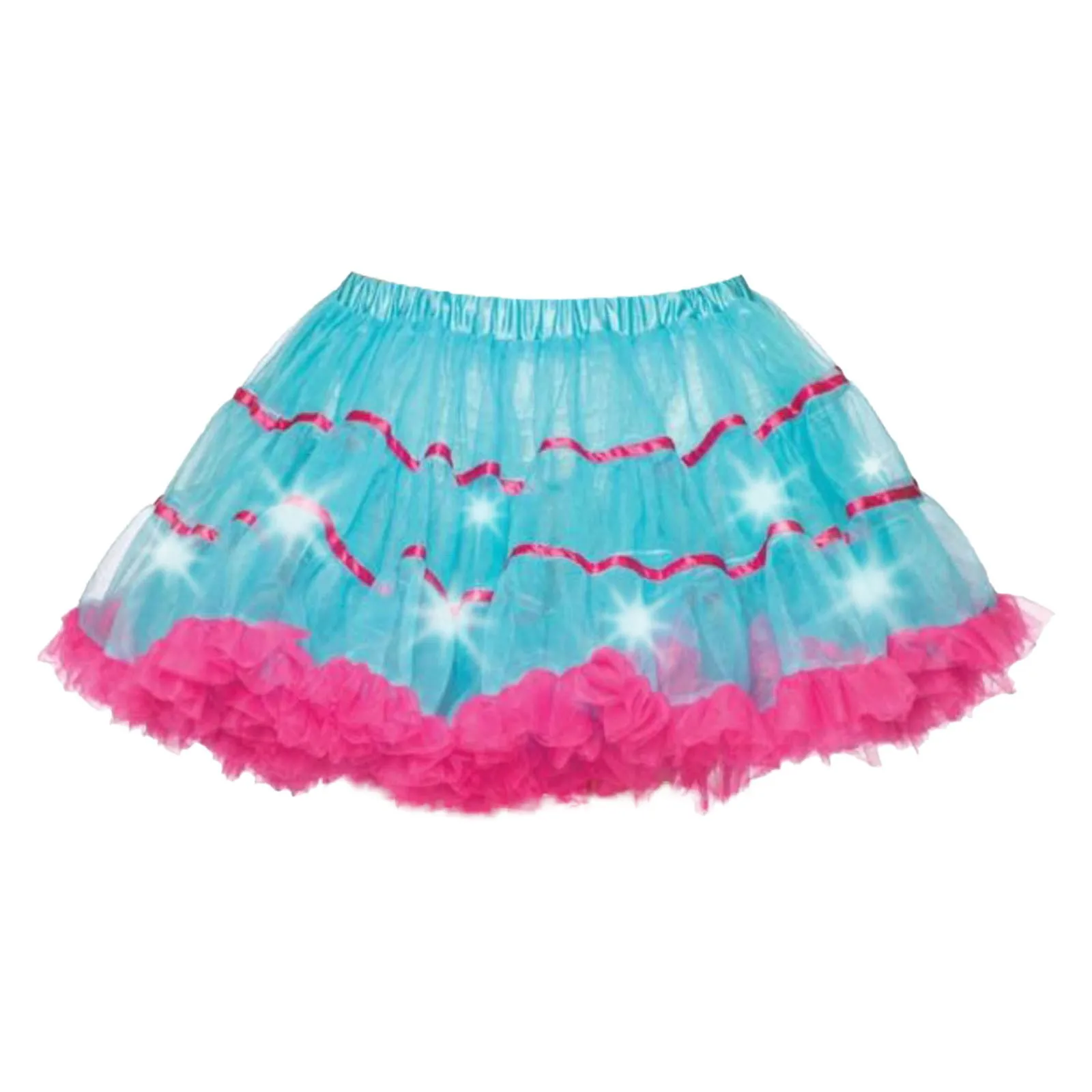 Girls Ruffled Short Petticoat Striped Fluffy Bubble Tulle Tutu Skirt Puffy Half Slip Prom Carnival Underskirt Tutu Skirt Clothes