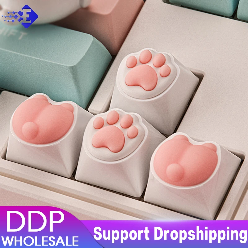 Cute Cat Paw  Keycap For Mechanical Keyboard ABS Animal Keycaps Key Cap Cherry Mx Switch Alice80 JJK84 IK75 PRO Etc