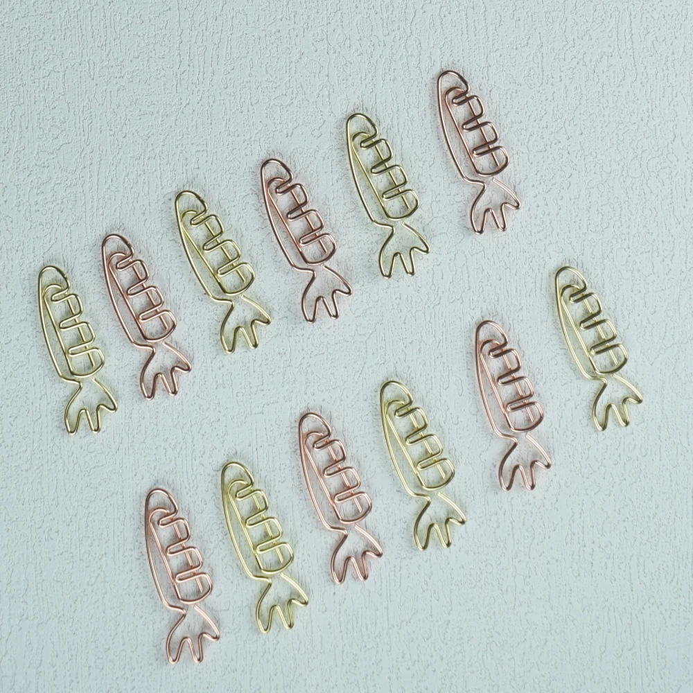 12pcs/Pack Cute Carrot Shaped Metal Bookmark Pin Paper Clip Stationery School Office Supply