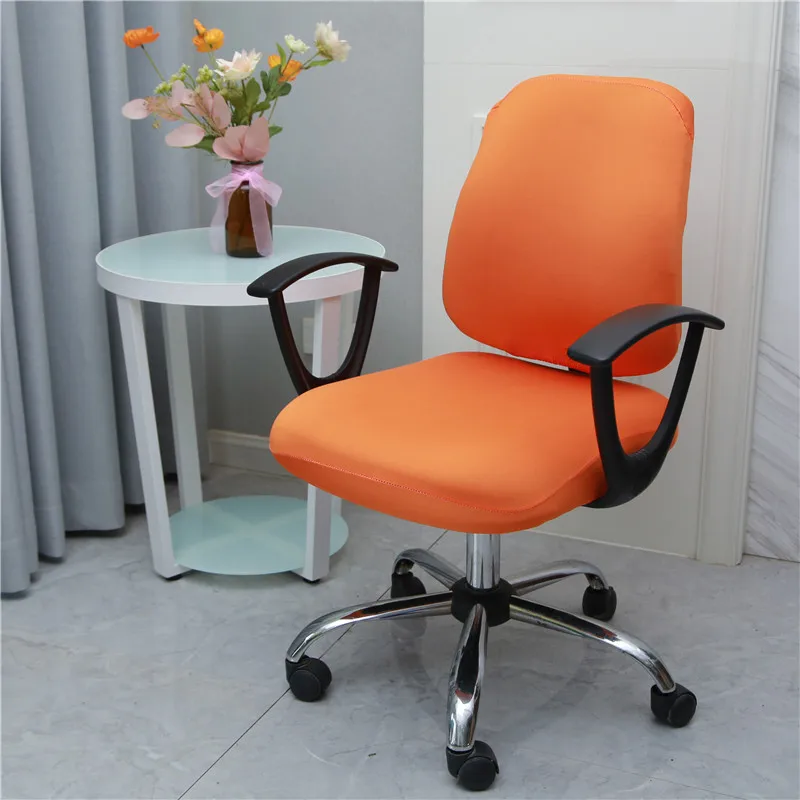 Office Chair Cover With Back Computer Game Seat Cover Solid Universal Spandex Anti-dust Elastic Armchair Slipcover