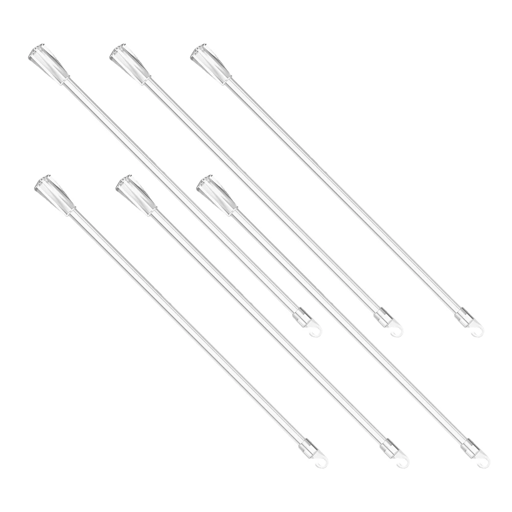 

6pcs Clear Curtain Rod Swivel Blind Puller Stick Vertical Blinds Replacement Hook Universal Durable Easy Install Tension Tie