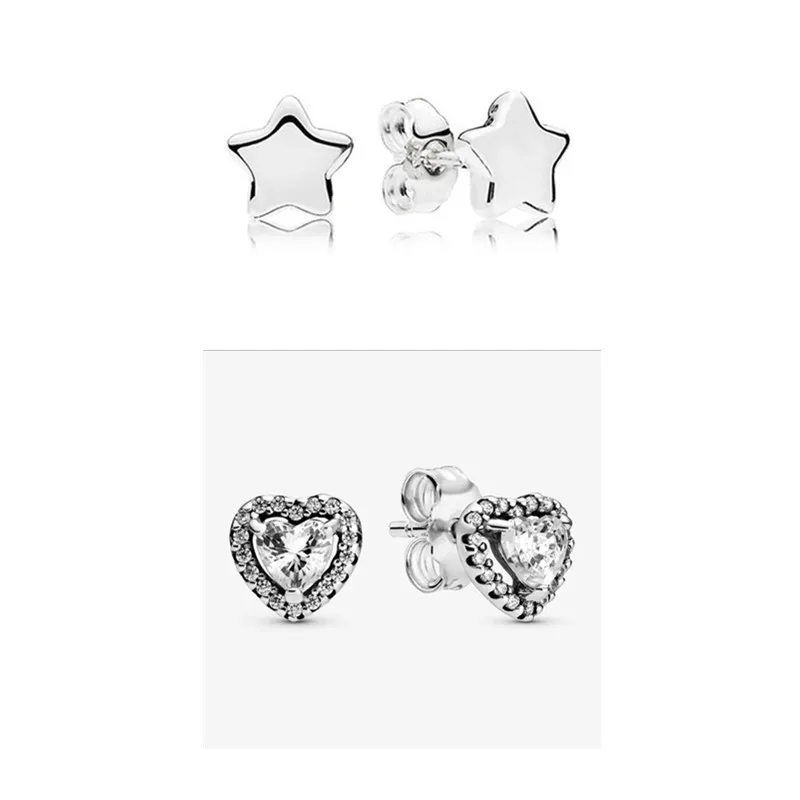 

Genuine 925 Sterling Silver Pan Earring Knotted Hearts Emotional Bonds Earrings For Women Wedding Gift Fashion Jewelry