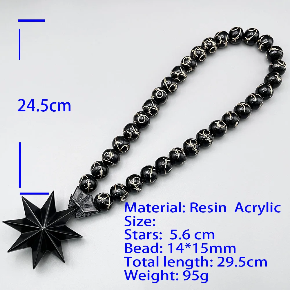 GS50 New Necklace Octagram Decoration DIY Resin Meditation 3D Three-Dimensional Perforated Car Pendants  Accessories Ornament