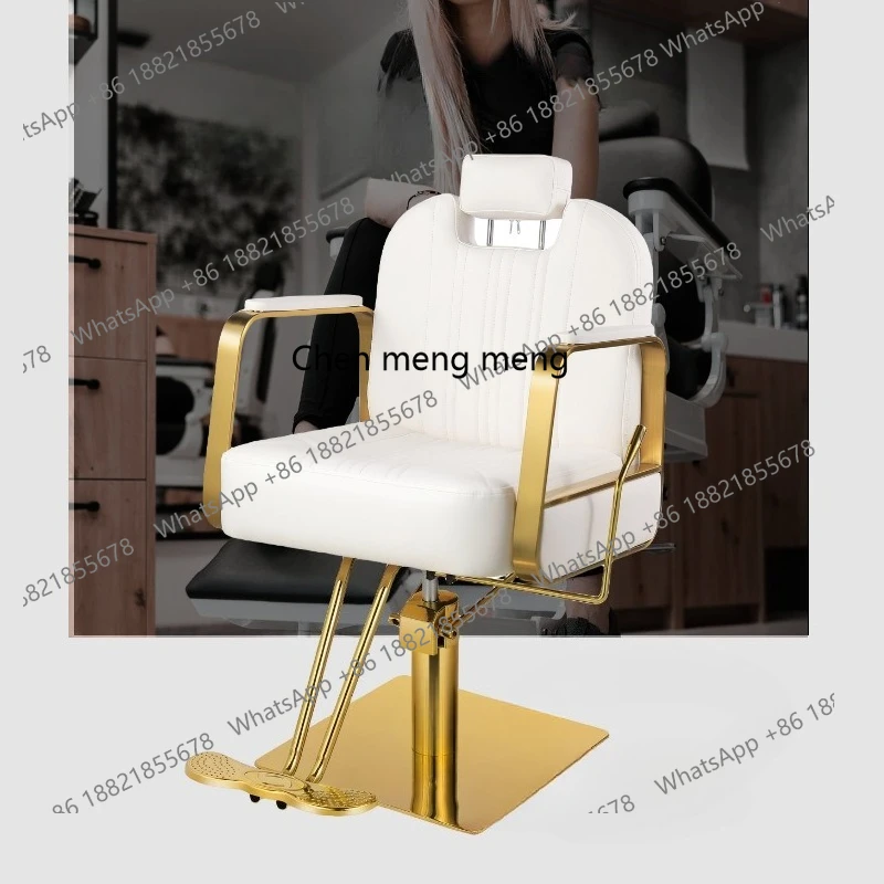 

Golden barber chair Foreign trade beauty chair reclining barber Barber chair