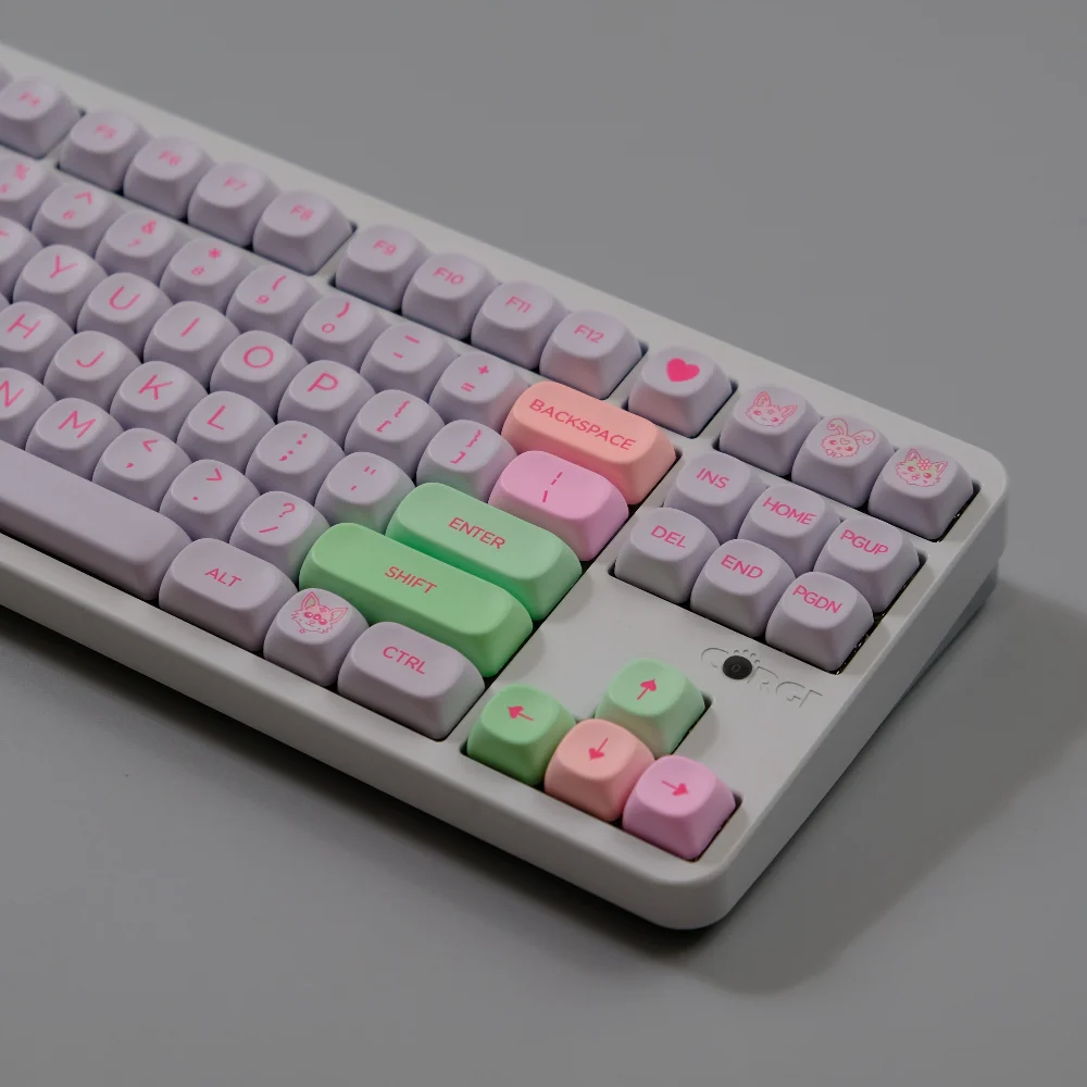 132 touches Bizarre Keycaps XOA MOA profil multicolore rond PBT Keycap colorant sous pour MX clavier mécanique F75 87 61 66 96 98 108