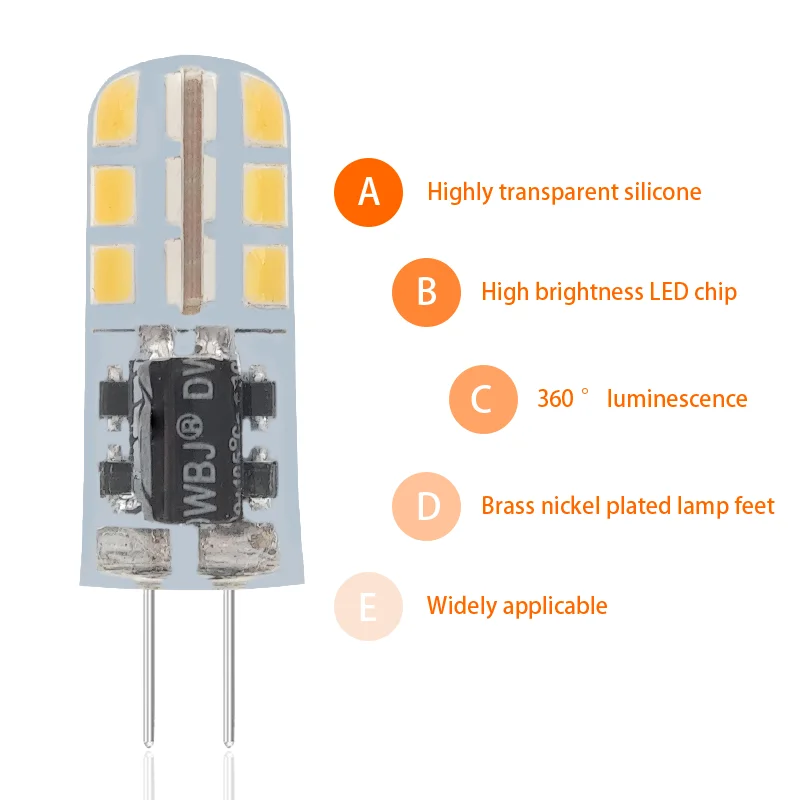 Новые светодиодные лампы G4 высокой яркости, домашний декоративный прожектор, переменный ток, постоянный ток, 12 В, 4 Вт, светодиод Gy6.35