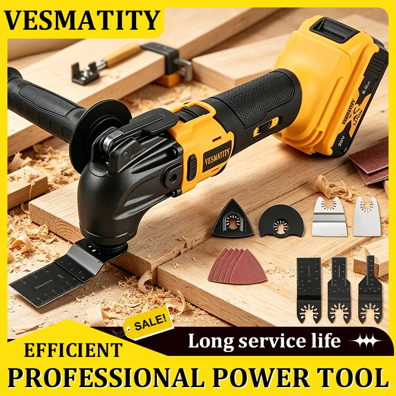 Rechargeable Oscillating Multi-Tool Quick Blade Change for Cutting Grinding Trimming Sanding Jobs for DeWalt Battery