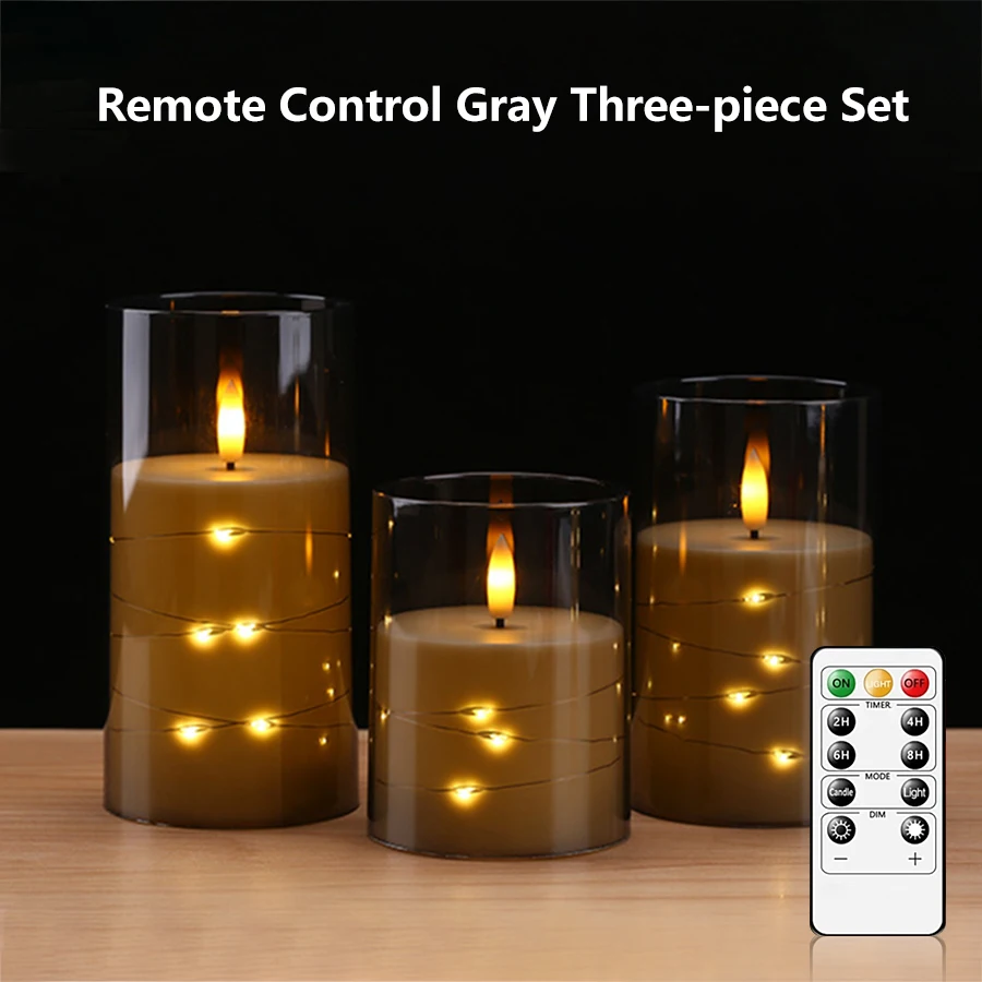 Decorative LED Candles with LED String Battery Powered Remote Control LED Candle Party Wedding Christmas Halloween Decoration