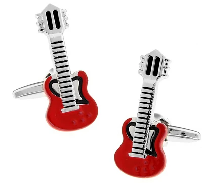 Guitar Cufflinks Black Color Music Design Hotsale Copper Material Cufflinks whoelsale&retail