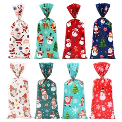 25/50/100pcs Navidad Snowman Santa Candy Bag Merry Christmas Decor For Home 2025 Natal Noel Snowflake Elk Gift Bag New Year 2026
