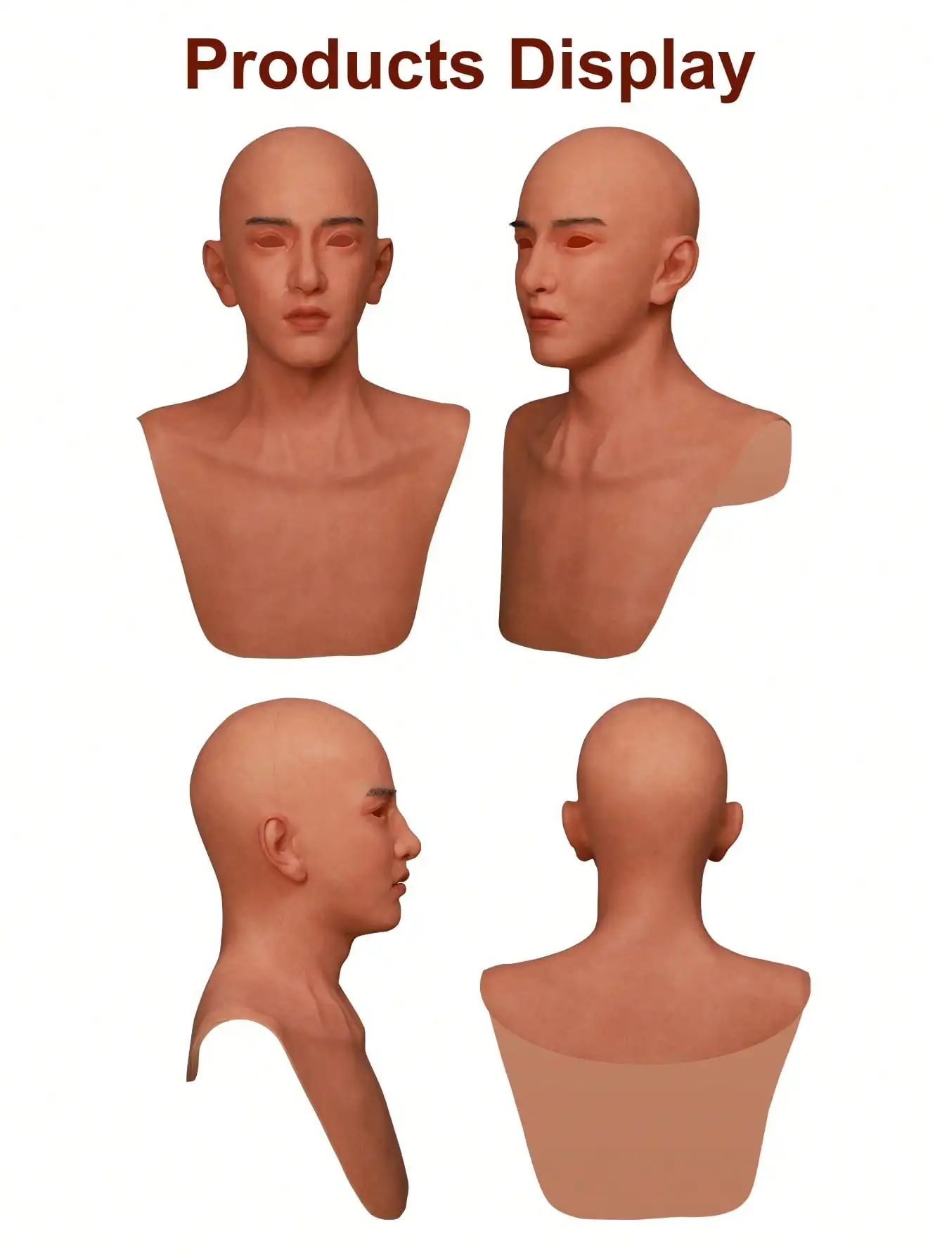 1 Stück Ultra-Realistische Herren-Silikon-Vollkopfmaske, Partykostüm, Cosplay, Bühnenauftrittsmaske, Cross-Dressing – Detail 2