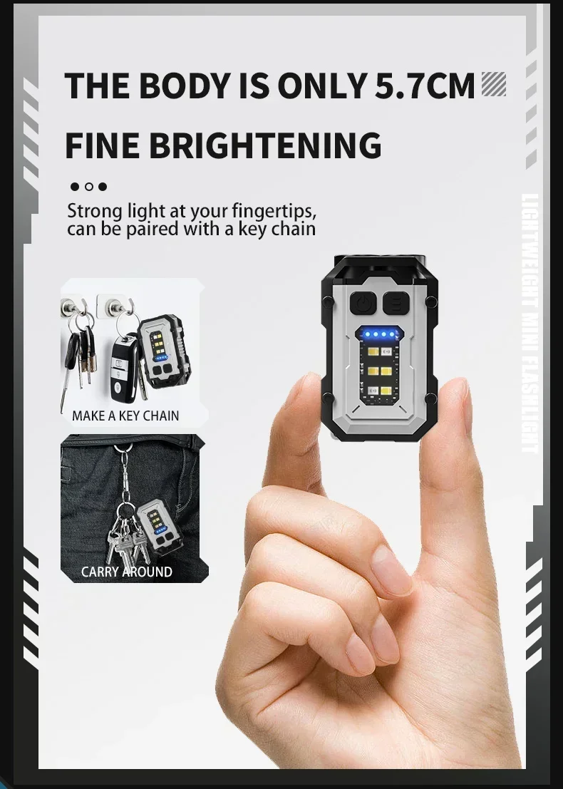 Multifunktionale COB-Taschenlampe Superhelle Leistungsstarke Taschenfackel LED-Linterna COB Tragbare Clip-On Notfall-Taschenlampen – Detail 5