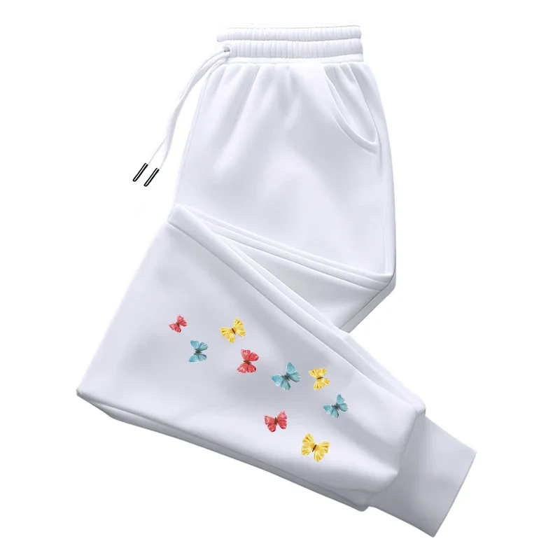 Bonito borboleta impressão sweatpants mulher quatro temporada diário casual desportivo jogger calças casa conforto ao ar livre respirável calças quentes