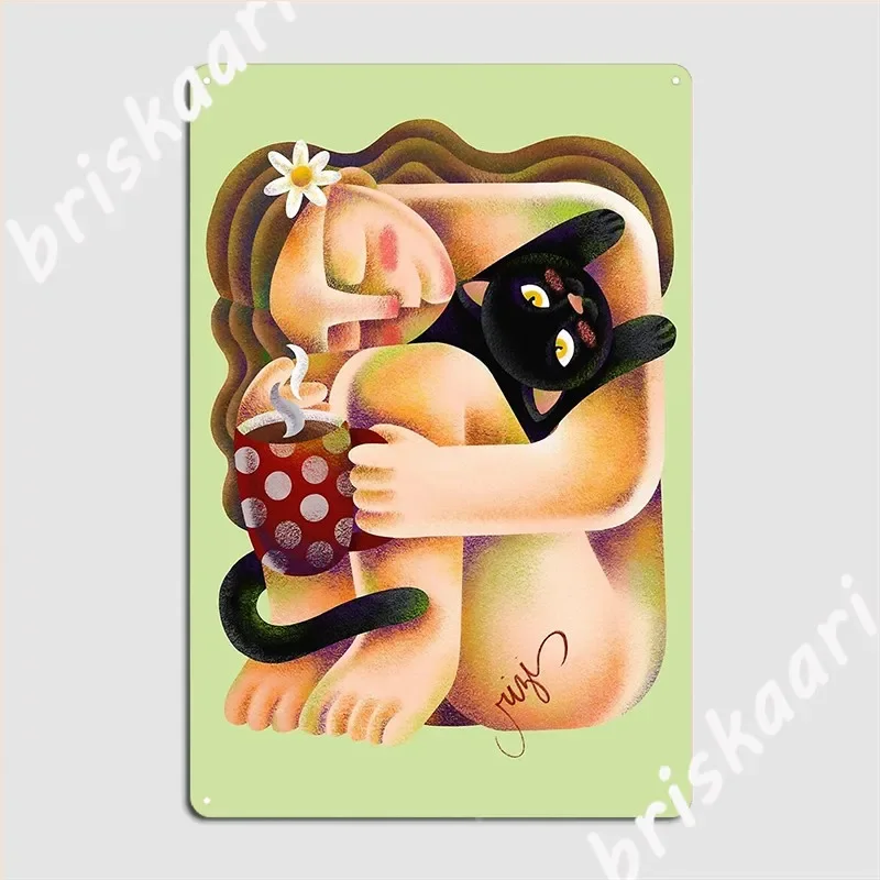 Me My Cat And My Coffee Metal Sign Cinema Customize Garage Decoration Cinema Garage Tin Sign Posters