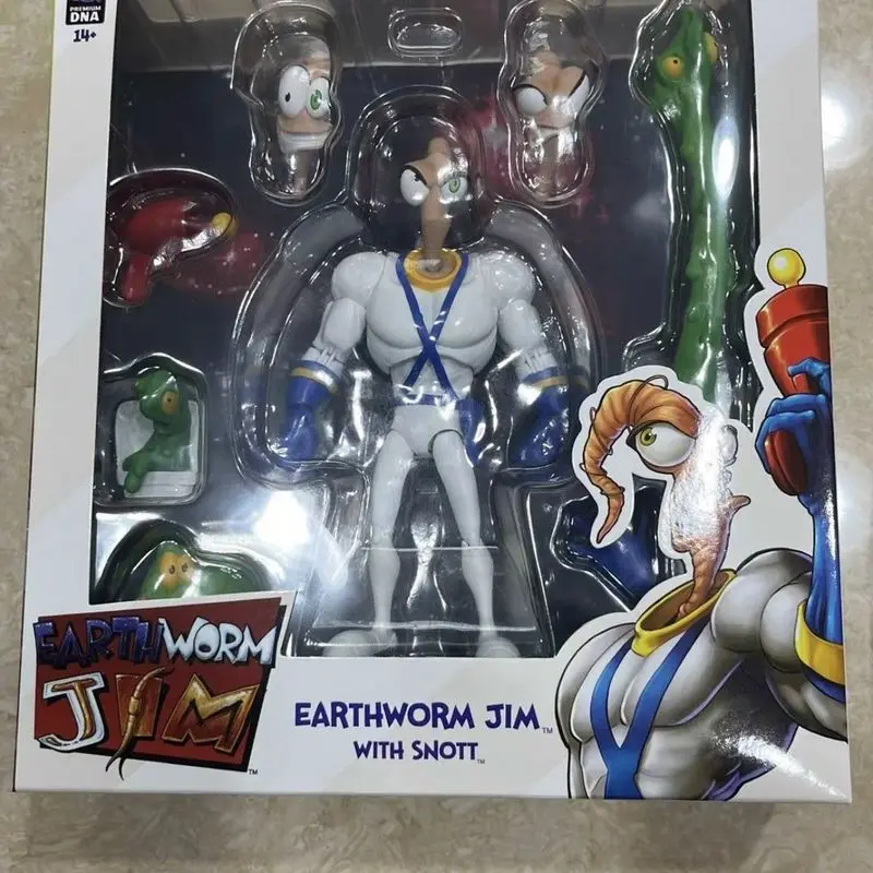 Pdna Earthworm Jim Action Figure Collection Snot Worm Body Jim Heads Bob The Killer Goldfish #4 Professor Monkey Psy-Crow Toy