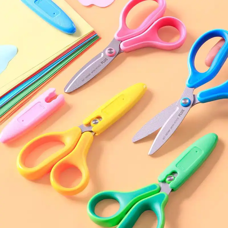 1pc Japan PLUS Left Hand Scissors Children DIY Student Right Handed Scissors Standard Paper-cutting Tools Safe for Left-handers