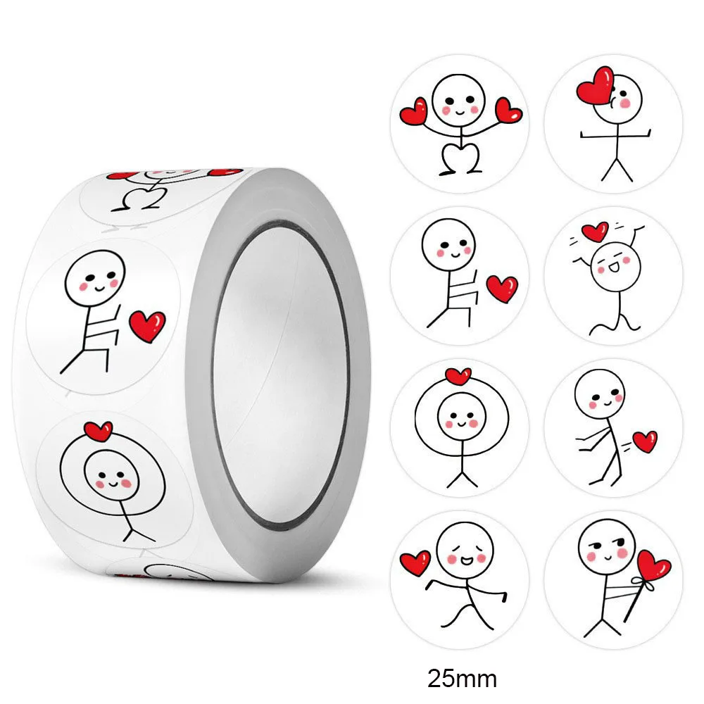 500 шт./рулон, наклейки на день Святого Валентина, любовные этикетки для свадьбы, праздничного подарка, украшения, уплотнительные наклейки для конвертов, скрапбукинг, новинка