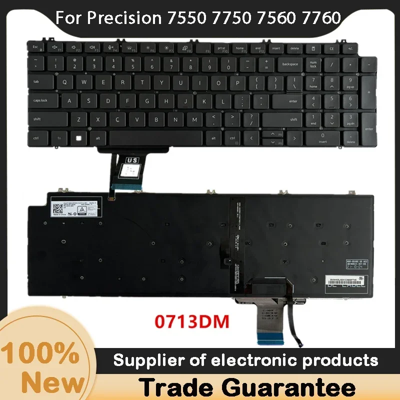 New For Dell Precision 7550 7750 7560 7760 Backlit Keyboard 0713DM 713DM