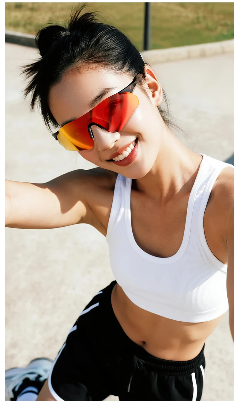 2026 Kapvoe Neue Herren-Sonnenbrille Leichte Lauf- und Radbrille UV400 Fahrradbrille MTB Sportbrille für Damen – Detail 12