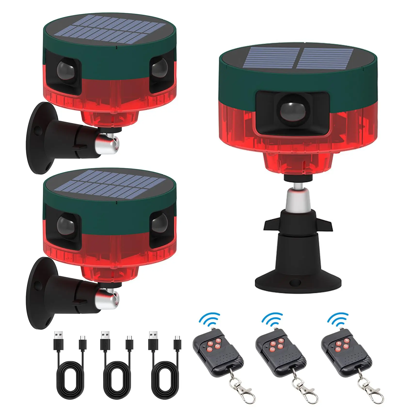 2025 New Arrival Wireless IP67 Waterproof Outdoor Motion Detector Solar Voice Alarm Lights Animal Outdoor Motion Sensor