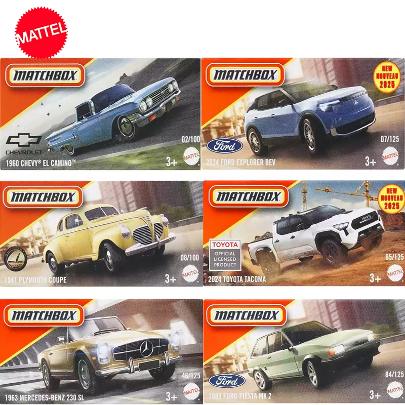 Original Mattel Matchbox Car 1/64 Diecast Toys for Boys Vehicle Toyota Tacoma Plymouth Coupe Alfa Romeo Tonale Ford Fiesta Gift