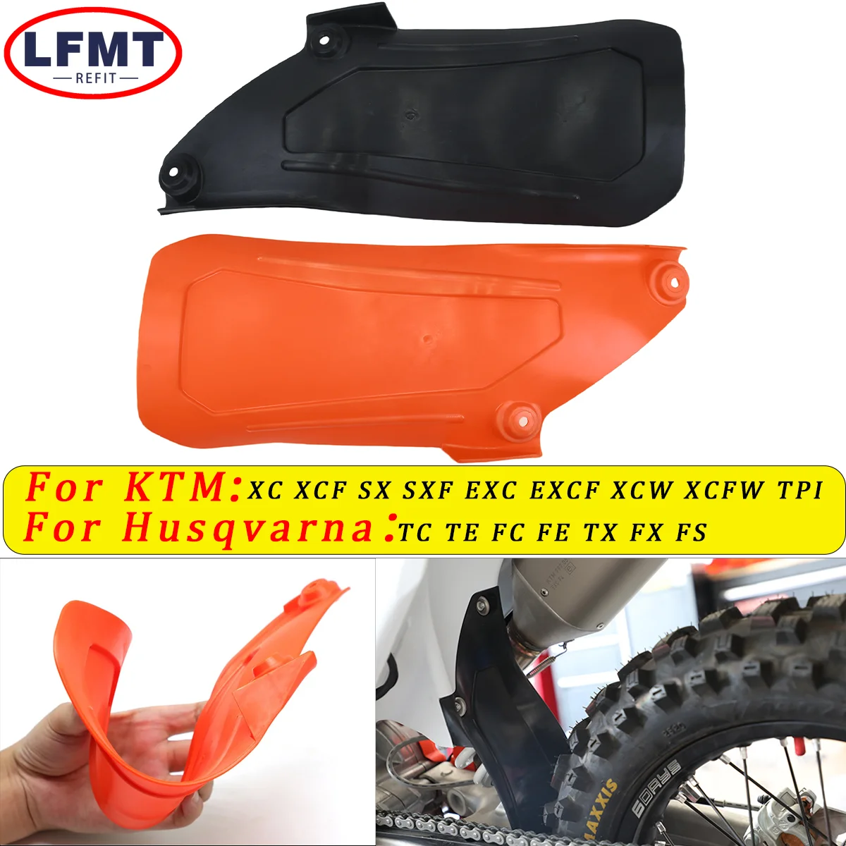 

Motorcycle Mud Flap Rear Rubber Fender Mudguard Cover For KTM SX SXF EXC EXCF XCF XC XCFW 125 150 250 300 350 450 500 2016-2023