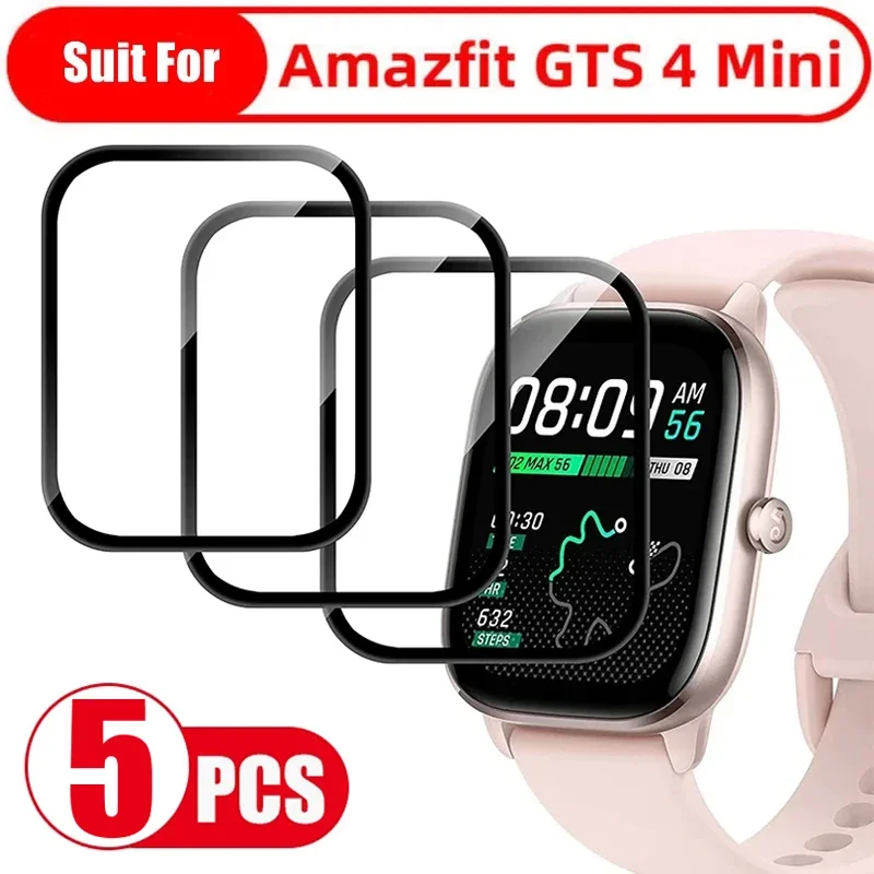 1-5PCS Screen Protector For Amazfit GTS 4 Mini GTS4 Film Full Cover For Amazfit GTS4 4Mini 3D Curved Edge Soft Protective Films