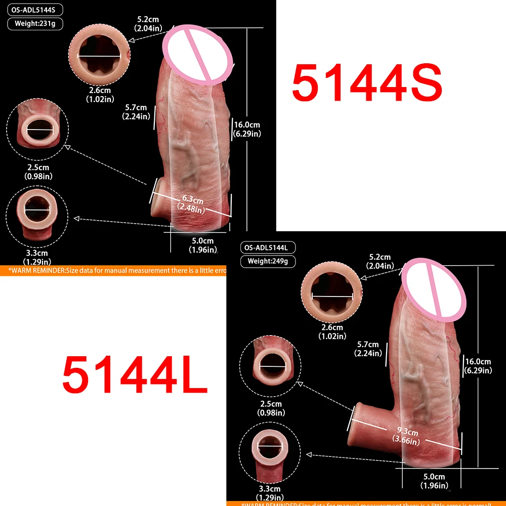 SXXY Skin-Like Silicone Penis Sleeve насадка на член Soft Elastic Adult Intimate Toy Realistic Hollow Dildo With Cock Ring 18+ view 2