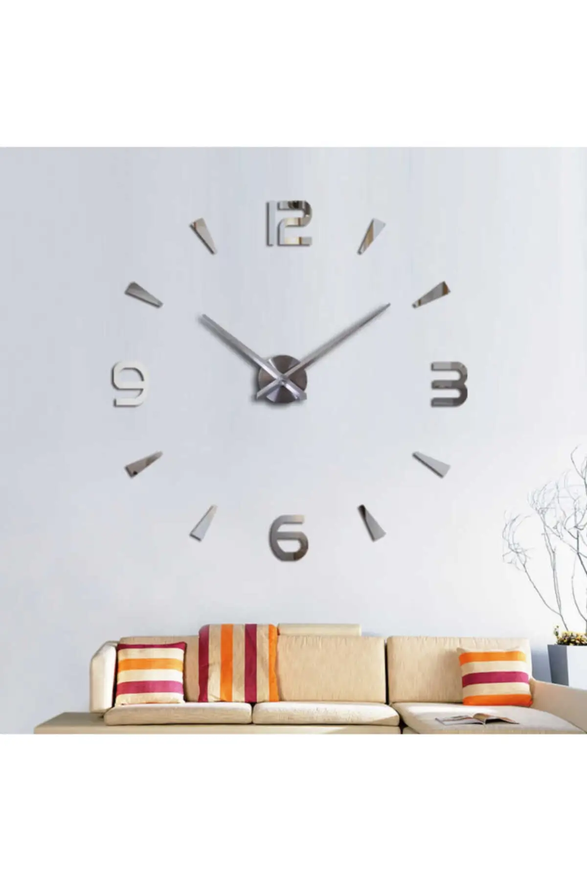 Uras Modern Generation Dıy 3d Decorative Big size Sticker Wall Clock Wall Clock Creative Home Decor