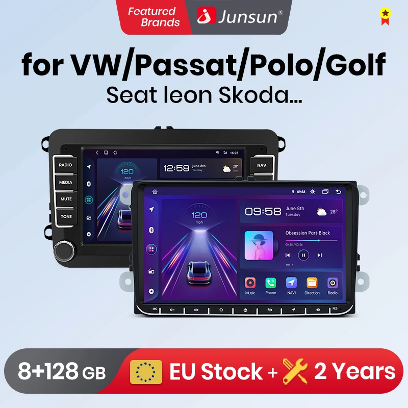 Junsun Wireless CarPlay Android Auto Car Radio for volkVolkswagen VW Passat B6 B7 Tiguan GPS intelligent systems Multimedia Car Radio