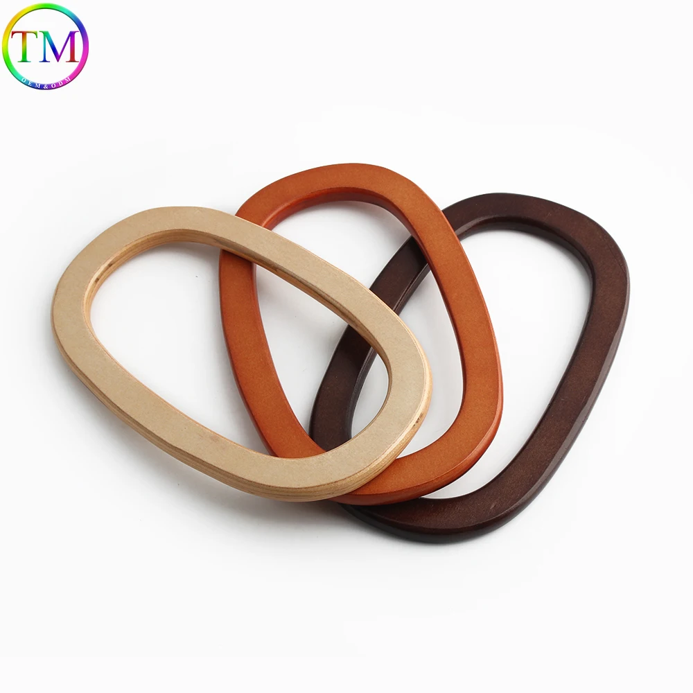 14x14cm/17.3x10cm Oval/Square/Shape Wood Bag Handles For Replacement Handbag Tote Purse Frame Decorative Luggage Accessories