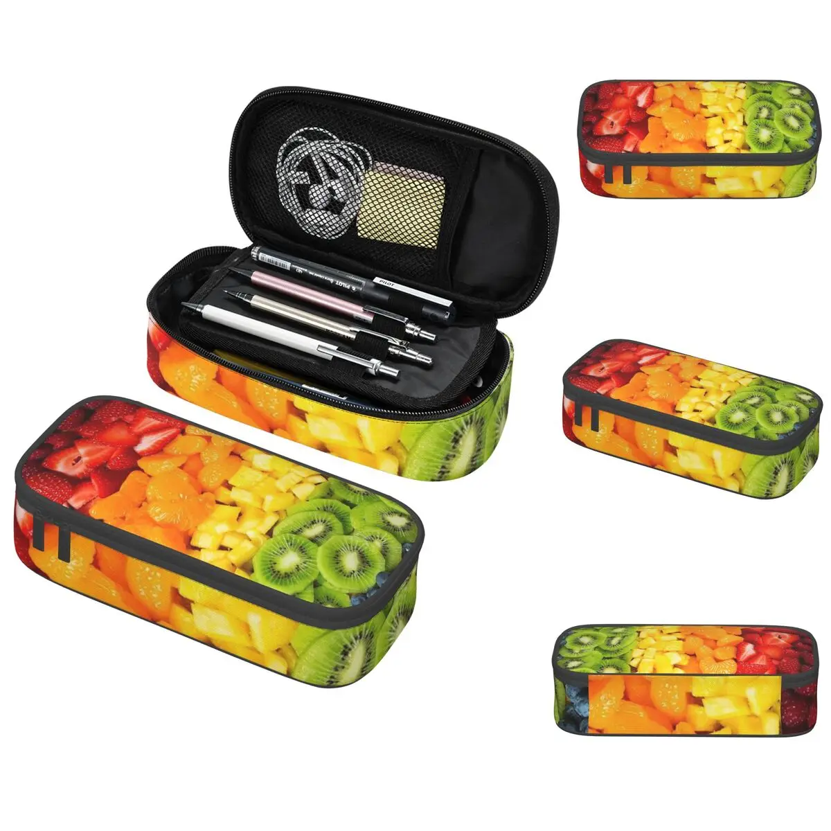 

Kiwi Mango Orange Strawberry Fruit Pattern Pencil Case for Studen School Pen Box Pencil Bag Stationery Supplies Pen Holder Bag