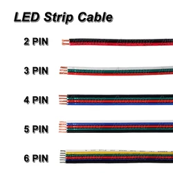 16AWG,18AWG, cavo 20AWG cavo elettrico 2pin/3pin/4pin/5pin/6pin, cavo di prolunga per 5050 2835 WWCW RGB RGBW RGBCCT LED Strip