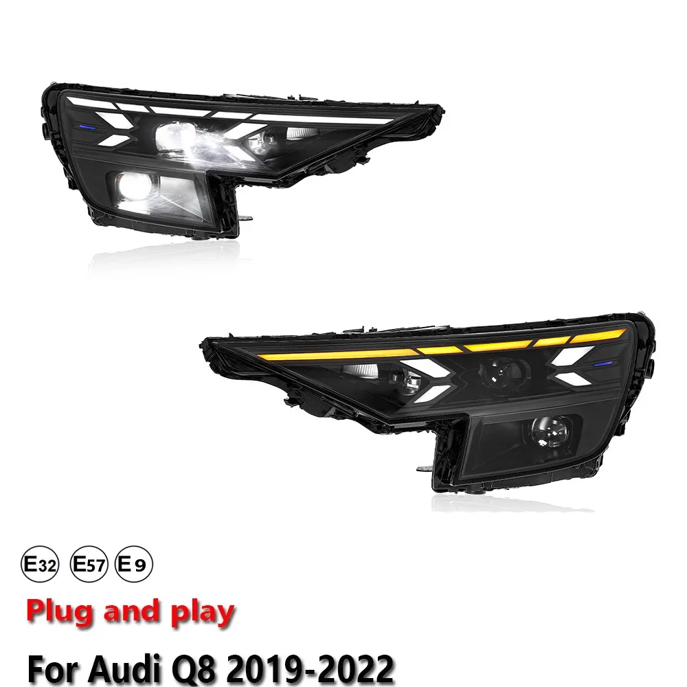 Car Accessories LED Lamps Taillight For Audi Q8 2019-2022 Rear Lamps Dynamic Turn Signal Plug and Play Upgrade