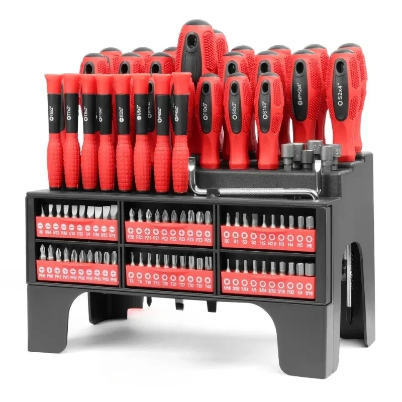 101pcs/set of Plastic Holder Magnetic Screwdriver Set Includes Precision Screwdriver Batch Head and Magnetizer