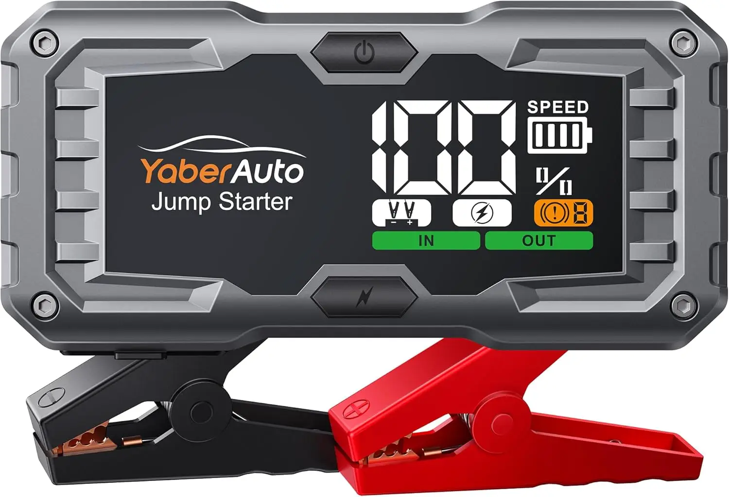 

5500A Portable Car Jump Starter for 10.0L Gas/9.0L Diesel Engines, 12V Battery Jumper with Cables & 4-Mode Lights