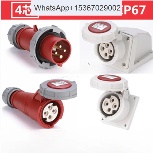 

10 German standard 4-core waterproof industrial plugs 16A Four-hole marine shore power aviation sockets IP67