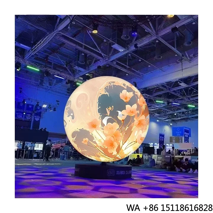 Tela de LED Esférica Criativa 360 Graus Flexível para Parede de Vídeo Globo, Alta Luminosidade 1000cd/m² para Planetário
