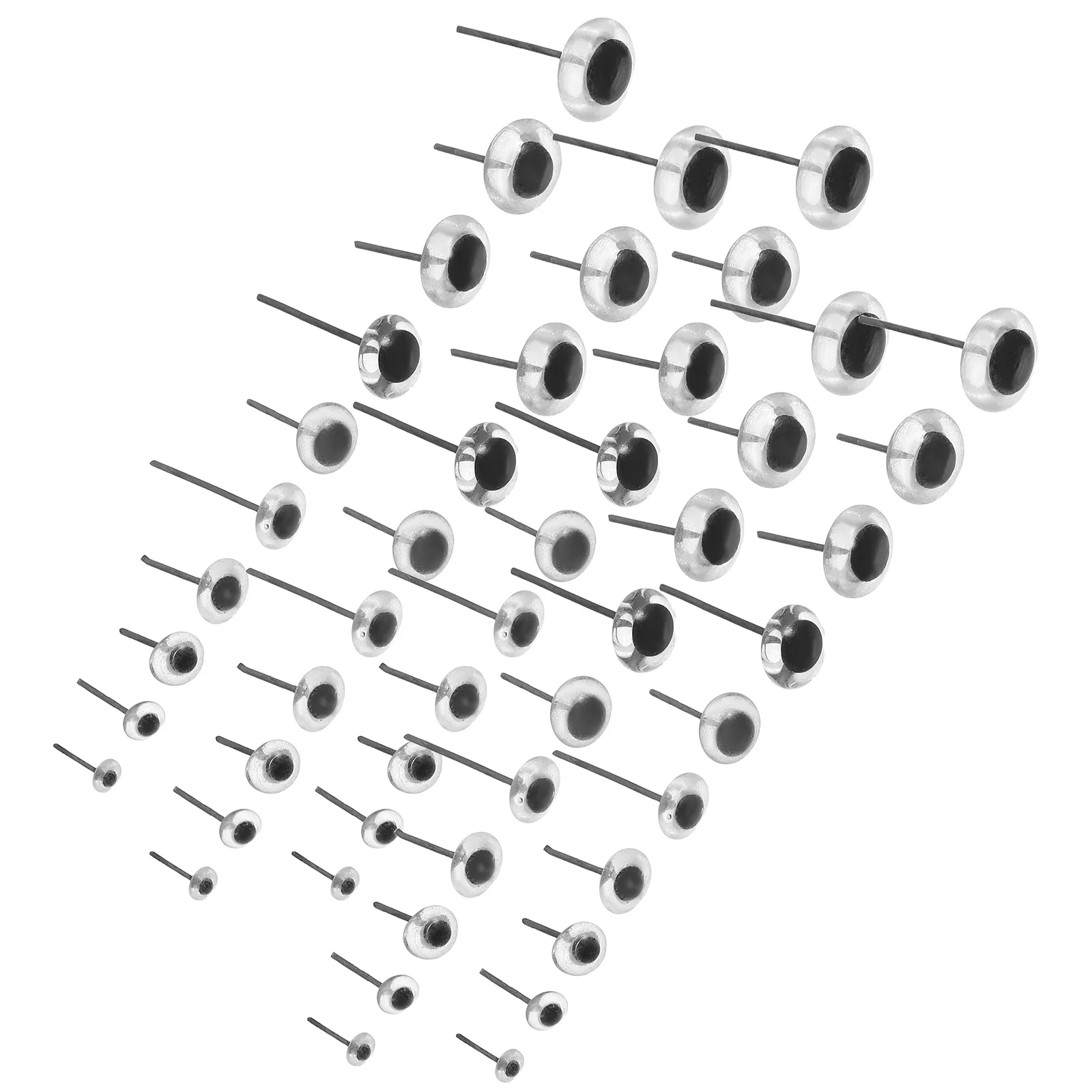 100 pçs globos oculares de vidro agulha inserção 3-12mm segurança redonda realista para animais de pelúcia crochê malha diy artesanato segurança de vidro