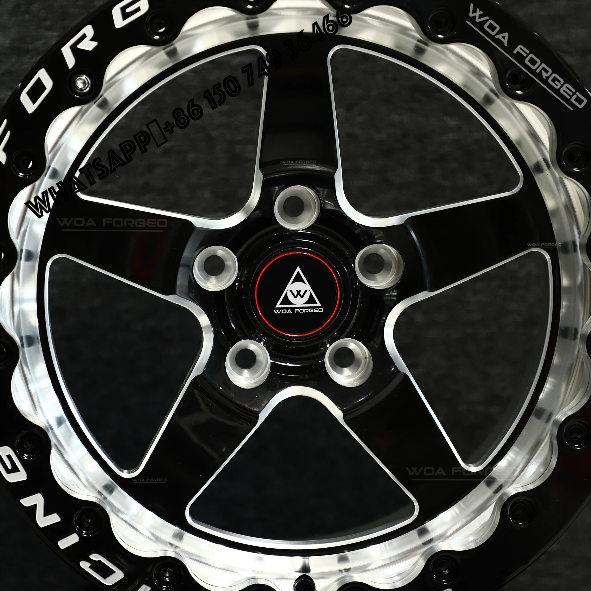 Customized 6061T6 16-24 Inch Polished Brushed Carbon Fiber Beadlock Forged Wheels 5x112/5x120.65/5x114.3/5x120 for Retrofit/